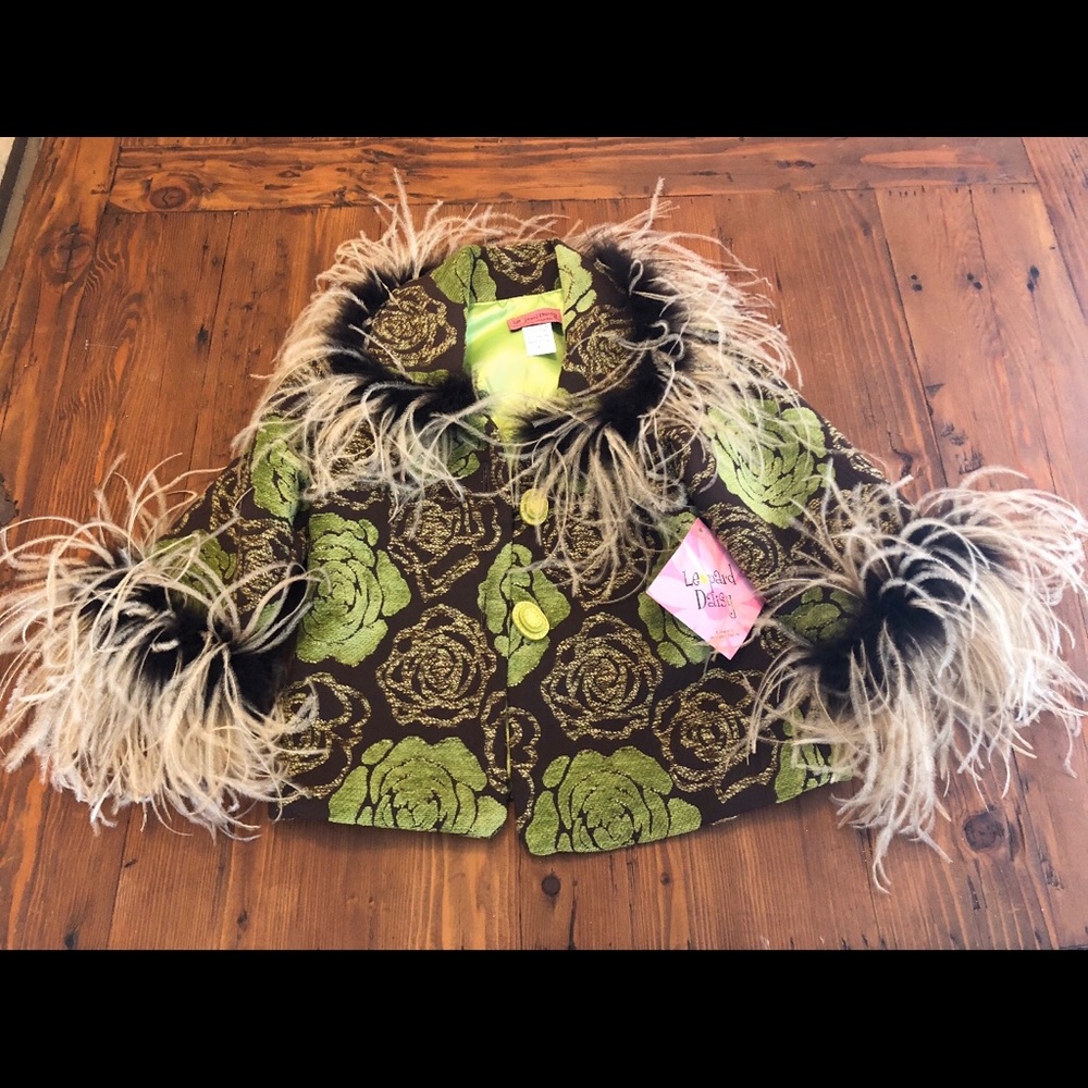 Vintage Style Floral Feathered Jacket